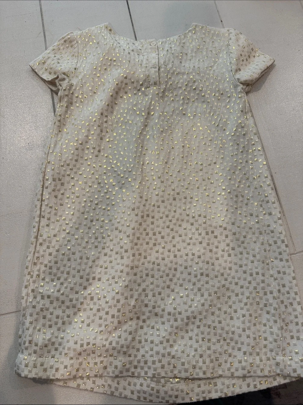 GAP Cream Dress with Gold Metallic Squares
